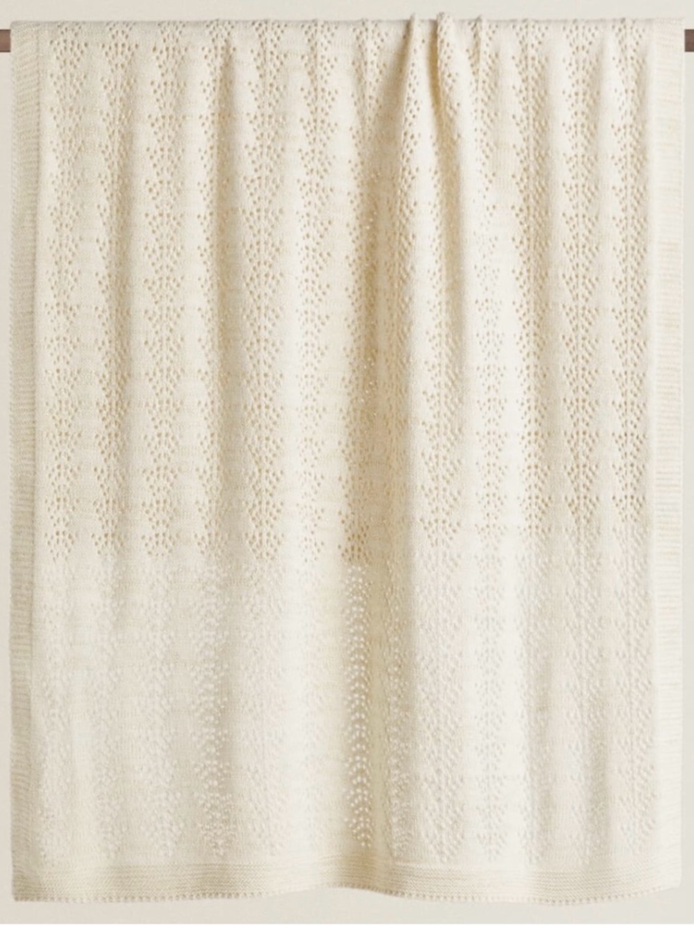 NWOT Zara home  Ivory Openwork Knit Throw kids blanket